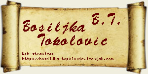Bosiljka Topolović vizit kartica